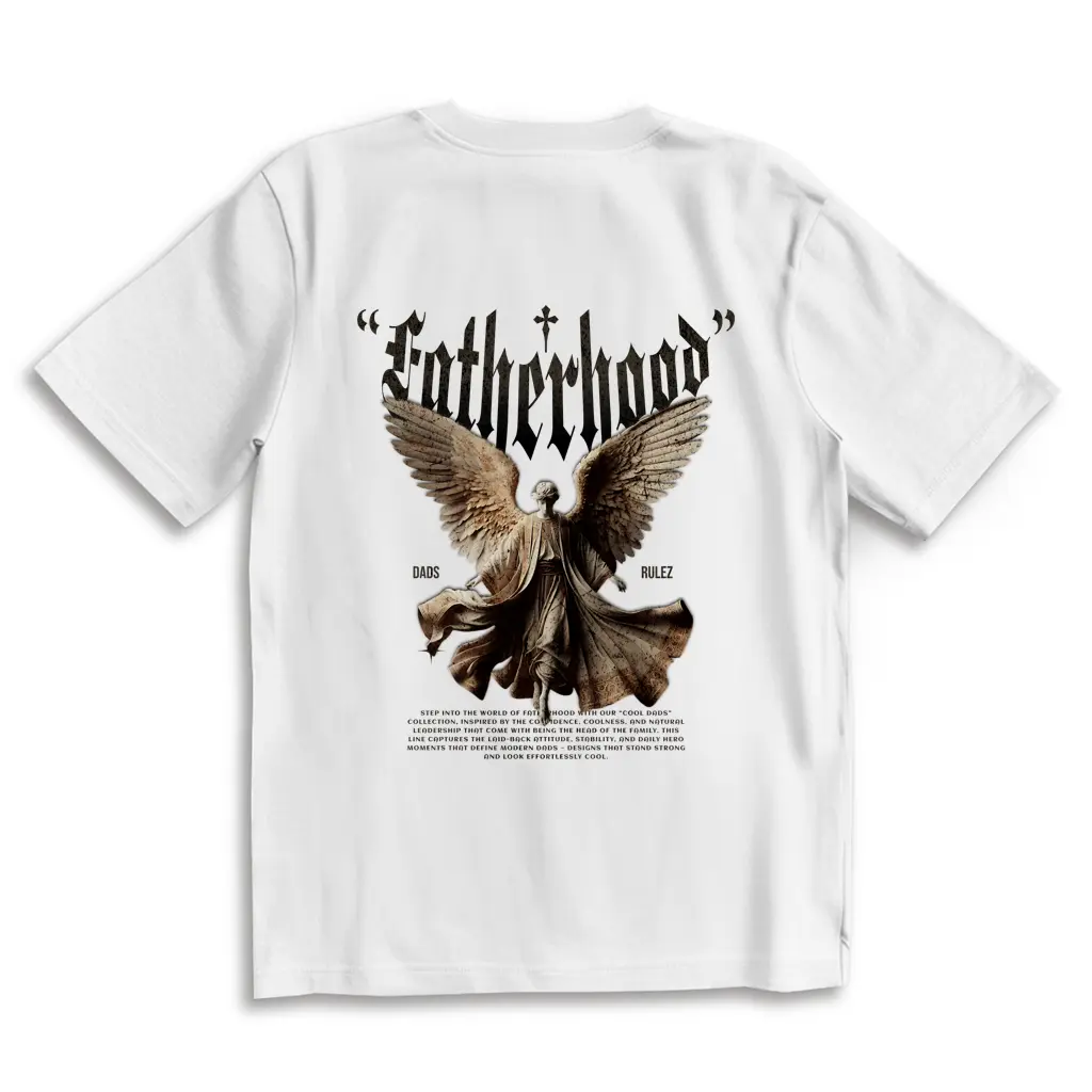Guardian Legacy – White Oversize T-Shirt – Streetwear für Väter – Rückenansicht | Vaterstück