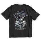 Set The Standard – Black Oversize T-Shirt – Streetwear für Väter – Rückenansicht | Vaterstück