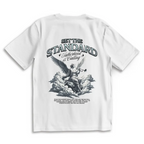 Set The Standard – White Oversize T-Shirt – Streetwear für Väter – Rückenansicht | Vaterstück