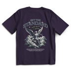 Set The Standard – Purple Night Oversize T-Shirt – Streetwear für Väter – Rückenansicht | Vaterstück