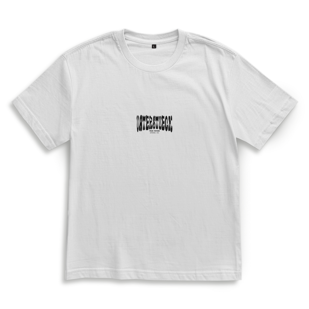 Distorted – White Oversize T-Shirt – Streetwear für Väter – Frontansicht | Vaterstück