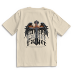 Sacred Guardian – Sand Oversize T-Shirt – Streetwear für Väter – Rückenansicht | Vaterstück