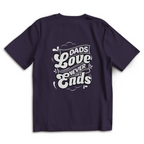 Dads Love Never Ends – Purple Night Oversize T-Shirt – Streetwear für Väter – Rückenansicht | Vaterstück