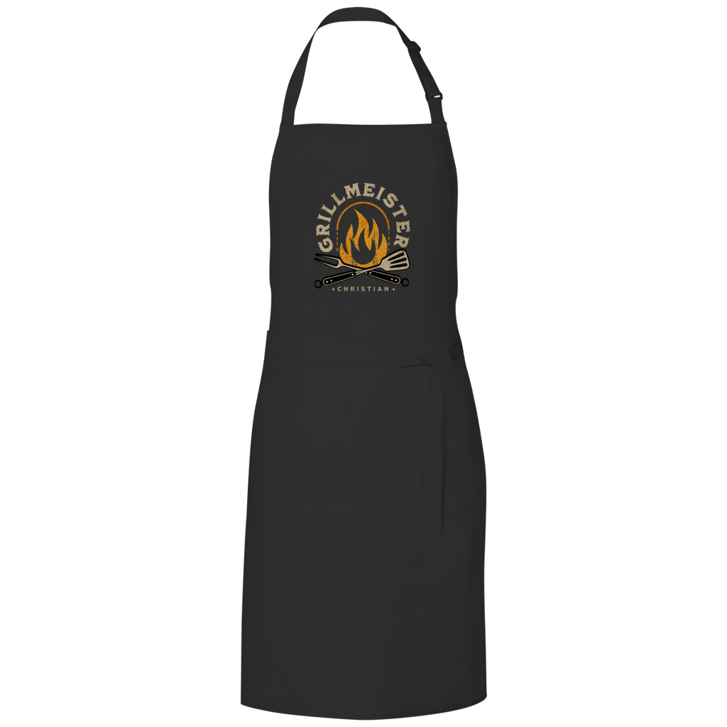 Grillmeister – Black Grillschürze – Streetwear für Väter – Frontansicht | Vaterstück