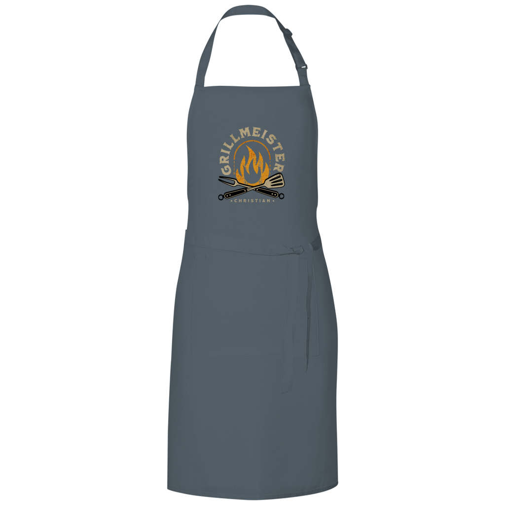 Grillmeister – Dark Grey Grillschürze – Streetwear für Väter – Frontansicht | Vaterstück