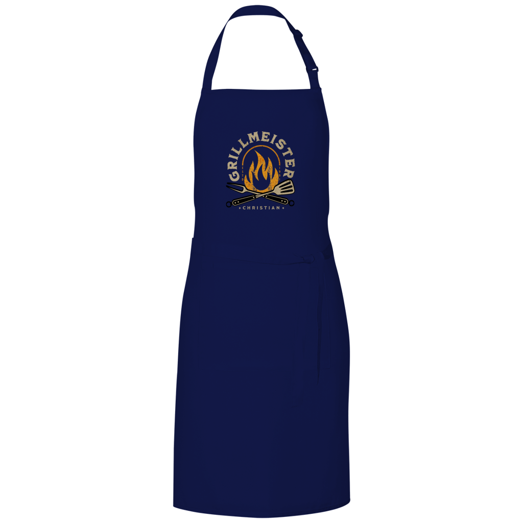 Grillmeister – Navy Grillschürze – Streetwear für Väter – Frontansicht | Vaterstück