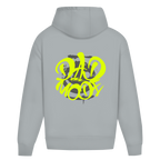 Dad Mode Smile – Light Asphalt Oversize Hoodie – Streetwear für Väter – Rückenansicht | Vaterstück