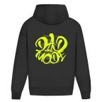 Dad Mode Smile – Black Oversize Hoodie – Streetwear für Väter – Rückenansicht | Vaterstück