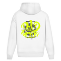 Dad Mode Smile – White Oversize Hoodie – Streetwear für Väter – Rückenansicht | Vaterstück