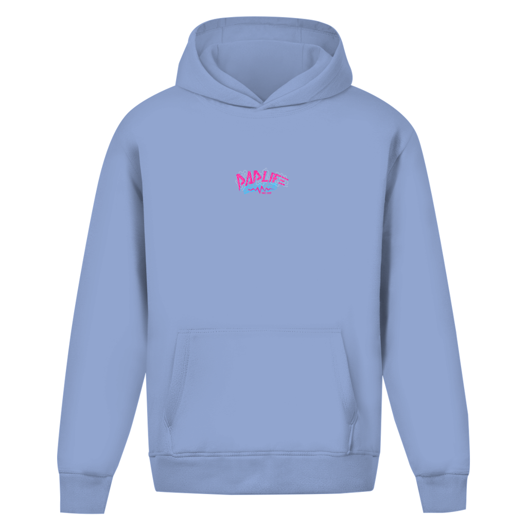 Dadlife Enable – Powder Blue Oversize Hoodie – Streetwear für Väter – Frontansicht | Vaterstück