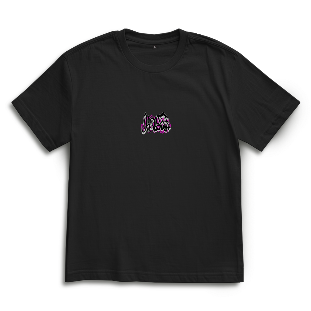 Dadlife Love – Black Oversize T-Shirt – Streetwear für Väter – Frontansicht | Vaterstück