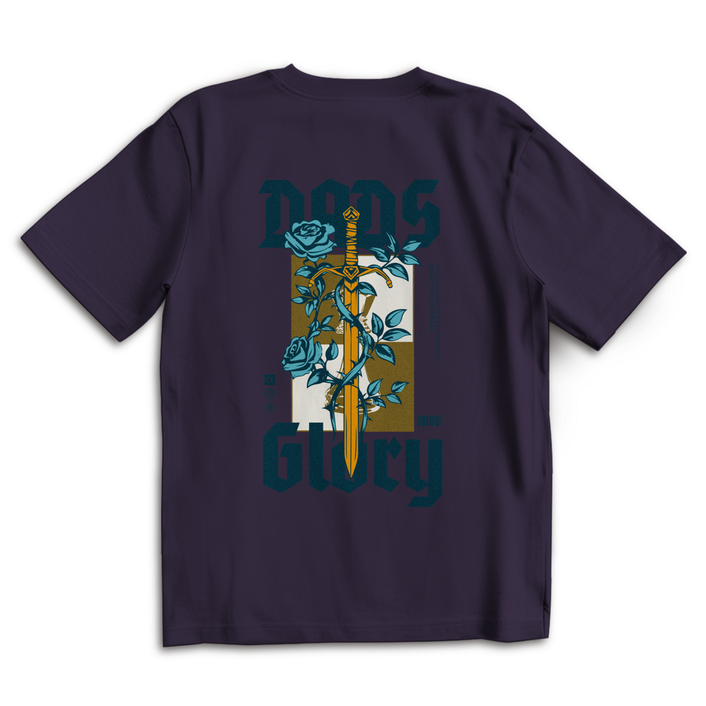 Dads Glory – Purple Night Oversize T-Shirt – Streetwear für Väter – Rückenansicht | Vaterstück