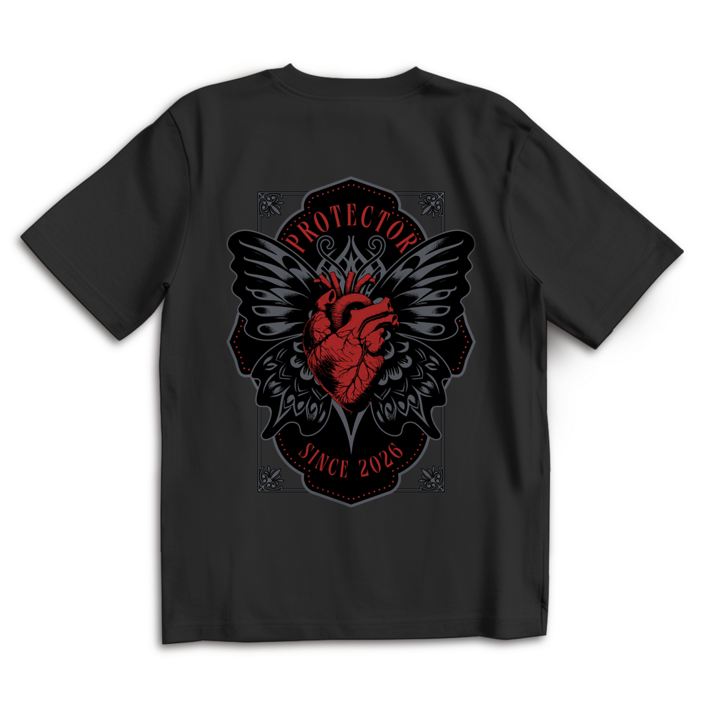 Protector – Black Oversize T-Shirt – Streetwear für Väter – Rückenansicht | Vaterstück