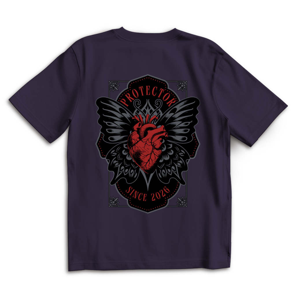 Protector – Purple Night Oversize T-Shirt – Streetwear für Väter – Rückenansicht | Vaterstück