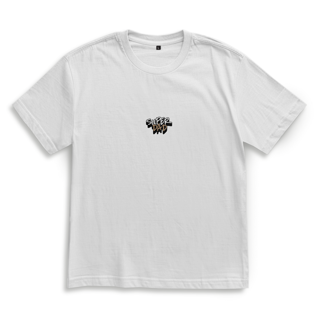 Superdad – White Oversize T-Shirt – Streetwear für Väter – Frontansicht | Vaterstück