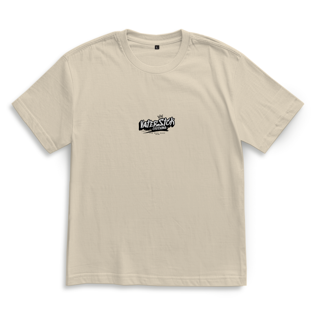 Vaterstück Clothing for real Dads – Sand Oversize T-Shirt – Streetwear für Väter – Frontansicht | Vaterstück