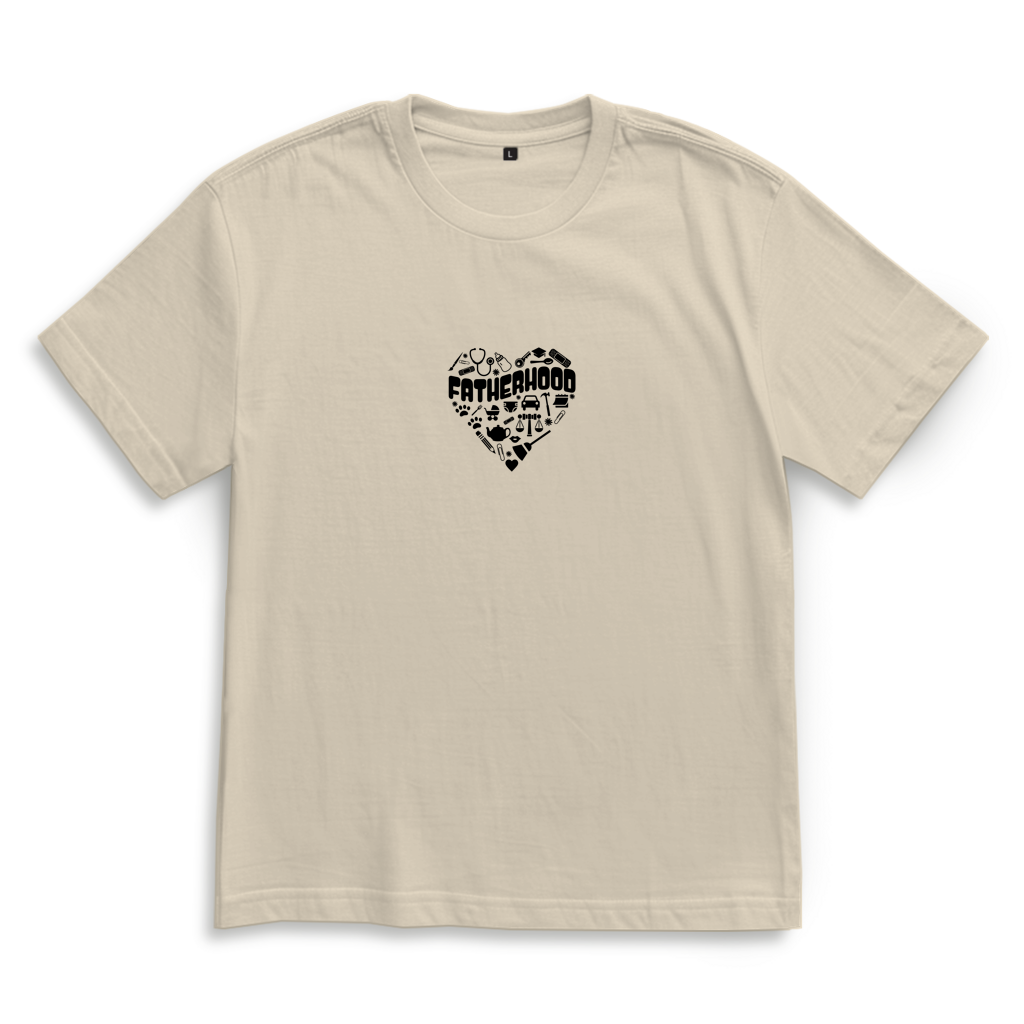 Fatherhood Heart – Purple Night Oversize T-Shirt – Streetwear für Väter – Frontansicht | Vaterstück