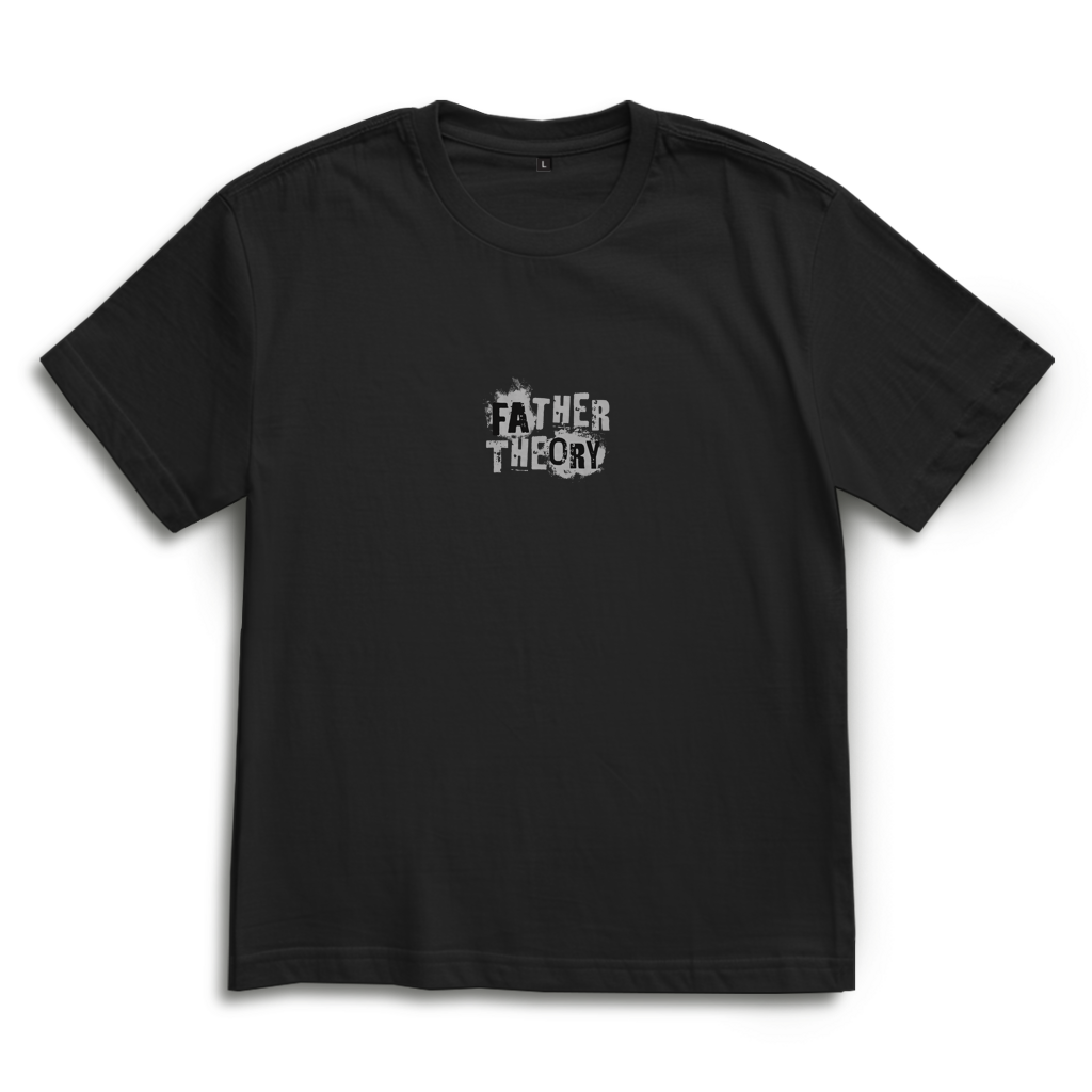 Father Theory – Black Oversize T-Shirt – Streetwear für Väter – Frontansicht | Vaterstück