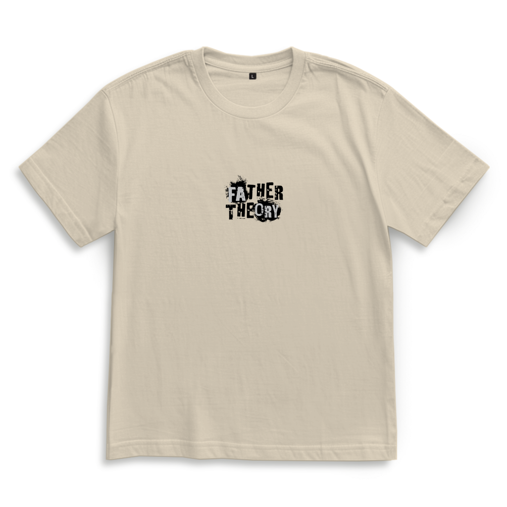Father Theory – Sand Oversize T-Shirt – Streetwear für Väter – Frontansicht | Vaterstück