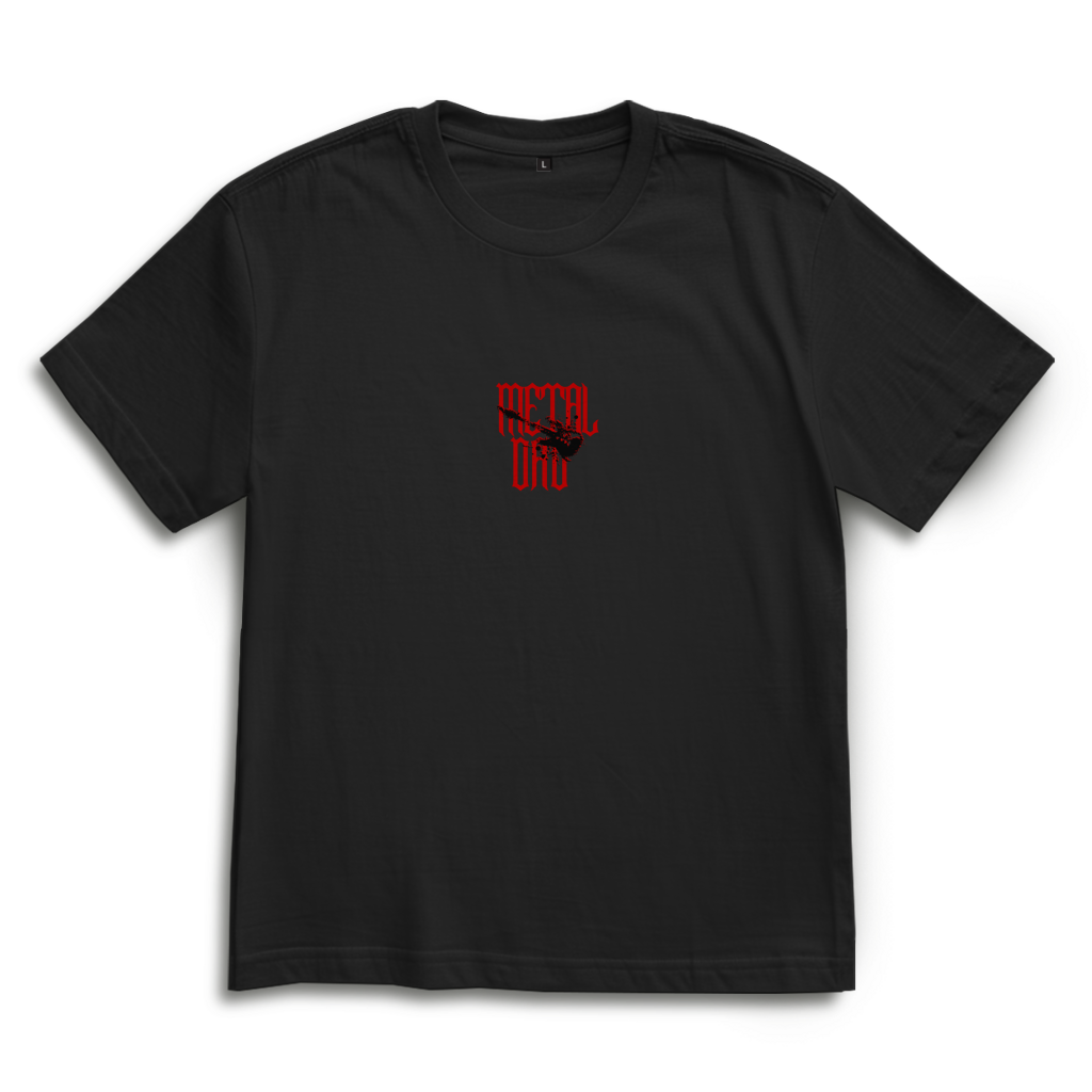Metal Dad – Black Oversize T-Shirt – Streetwear für Väter – Frontansicht | Vaterstück