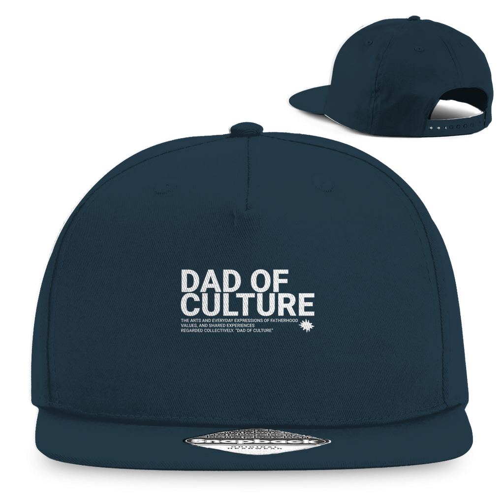 Dad of Culture – French Navy Snapback Cap – Streetwear für Väter – Frontansicht | Vaterstück