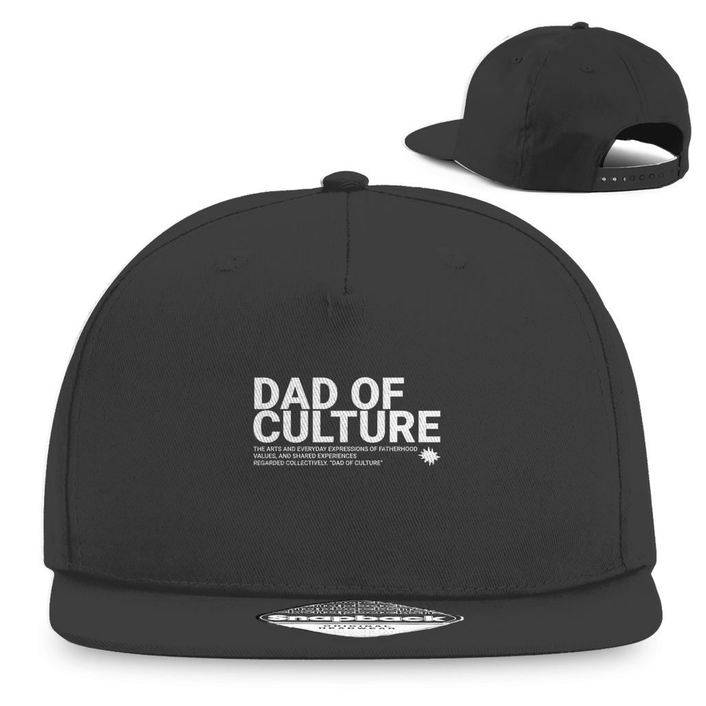 Dad of Culture – Graphite Grey Snapback Cap – Streetwear für Väter – Frontansicht | Vaterstück