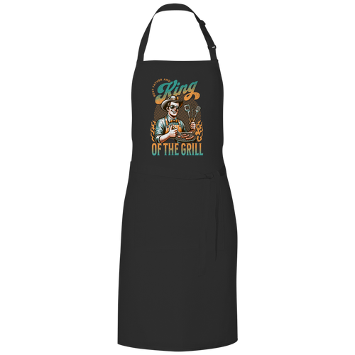 King of the Grill – Black Grillschürze – Streetwear für Väter – Frontansicht | Vaterstück