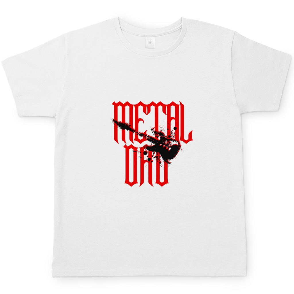 Metal Dad – White T-Shirt – Streetwear für Väter – Frontansicht | Vaterstück