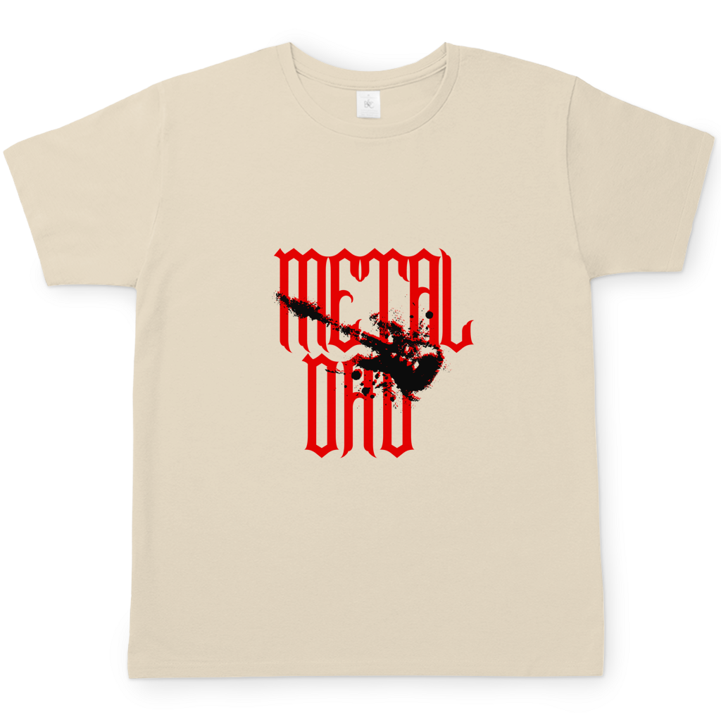 Metal Dad – Sand T-Shirt – Streetwear für Väter – Frontansicht | Vaterstück