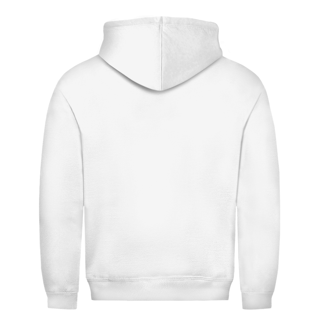 Metal Dad – Arctic White Hoodie – Streetwear für Väter – Rückenansicht | Vaterstück