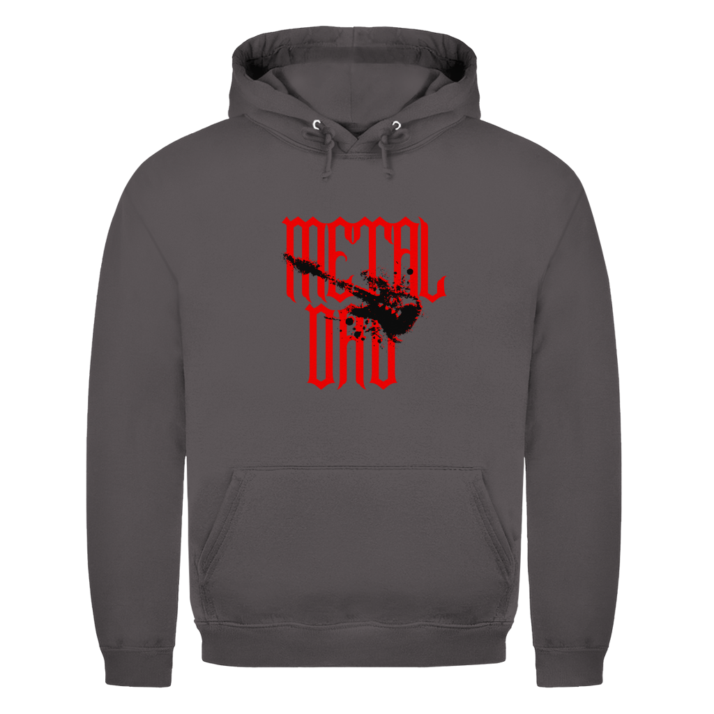 Metal Dad – Charcoal (Heather) Hoodie – Streetwear für Väter – Frontansicht | Vaterstück