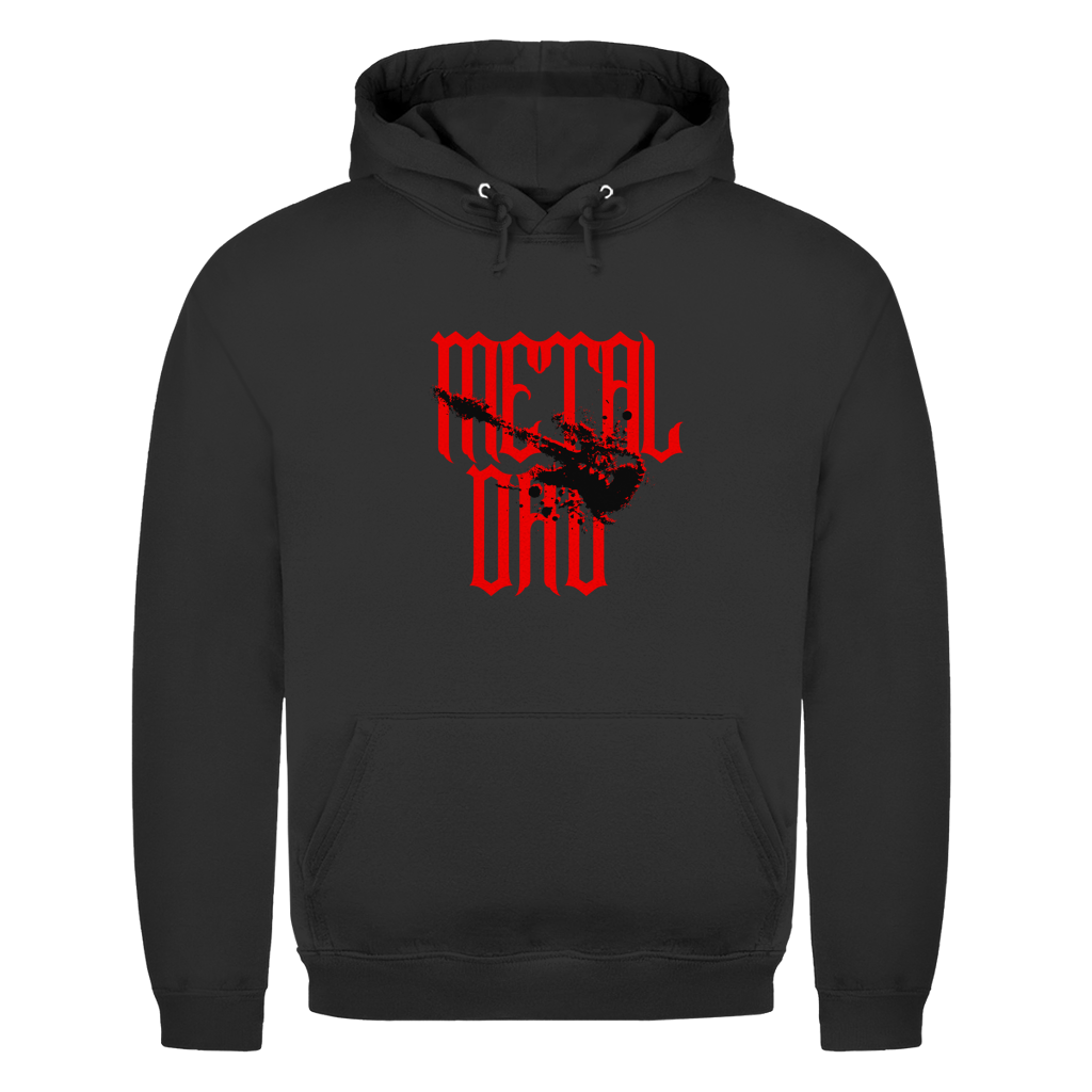 Metal Dad – Jet Black Hoodie – Streetwear für Väter – Frontansicht | Vaterstück
