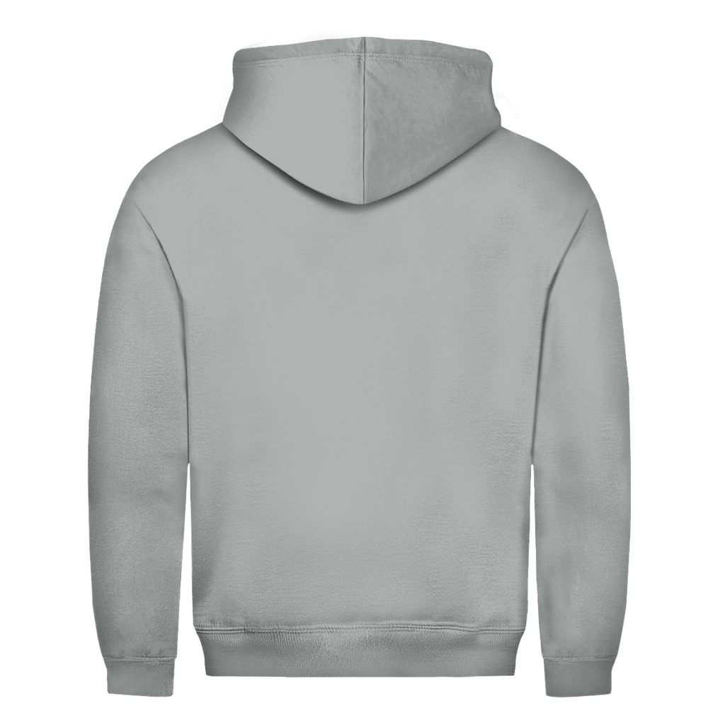 Metal Dad – Heather Grey Hoodie – Streetwear für Väter – Rückenansicht | Vaterstück