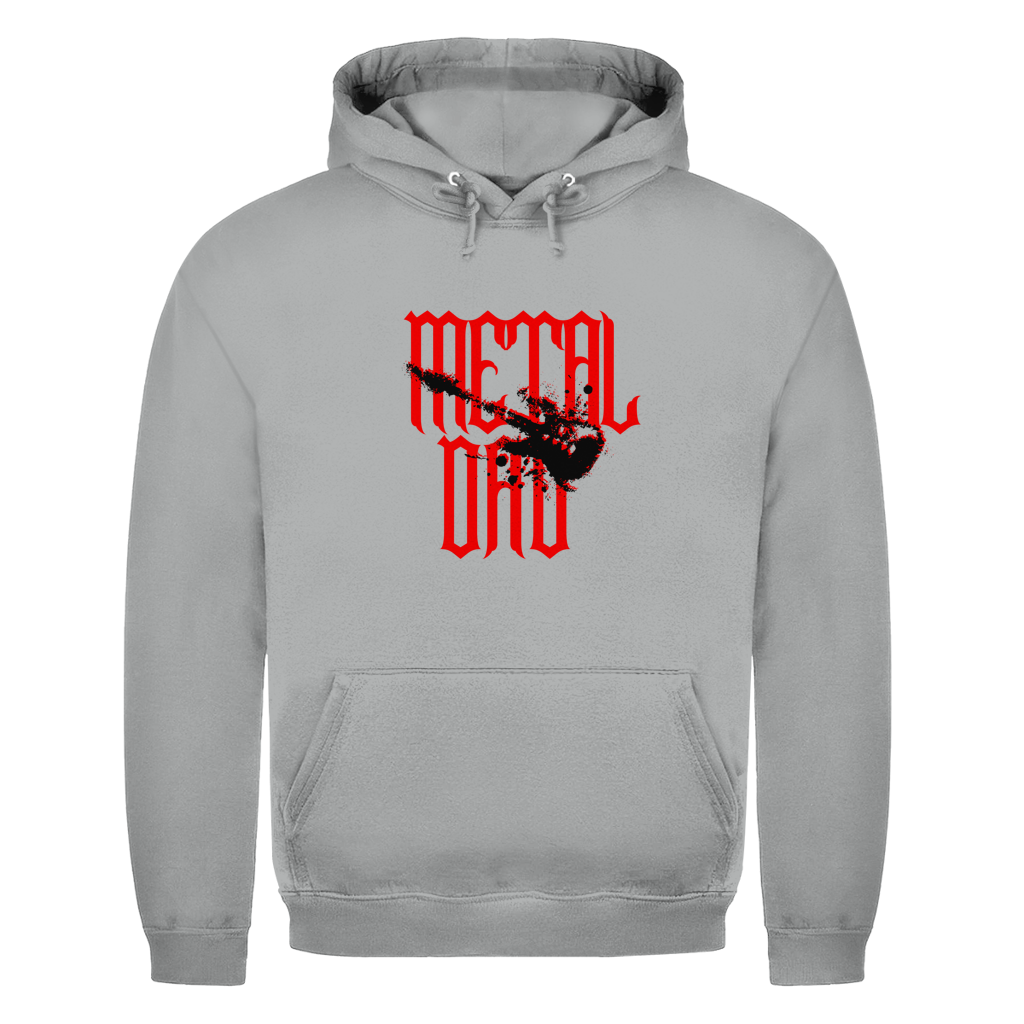 Metal Dad – Heather Grey Hoodie – Streetwear für Väter – Frontansicht | Vaterstück