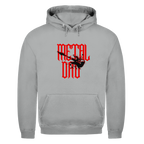 Metal Dad – Heather Grey Hoodie – Streetwear für Väter – Frontansicht | Vaterstück