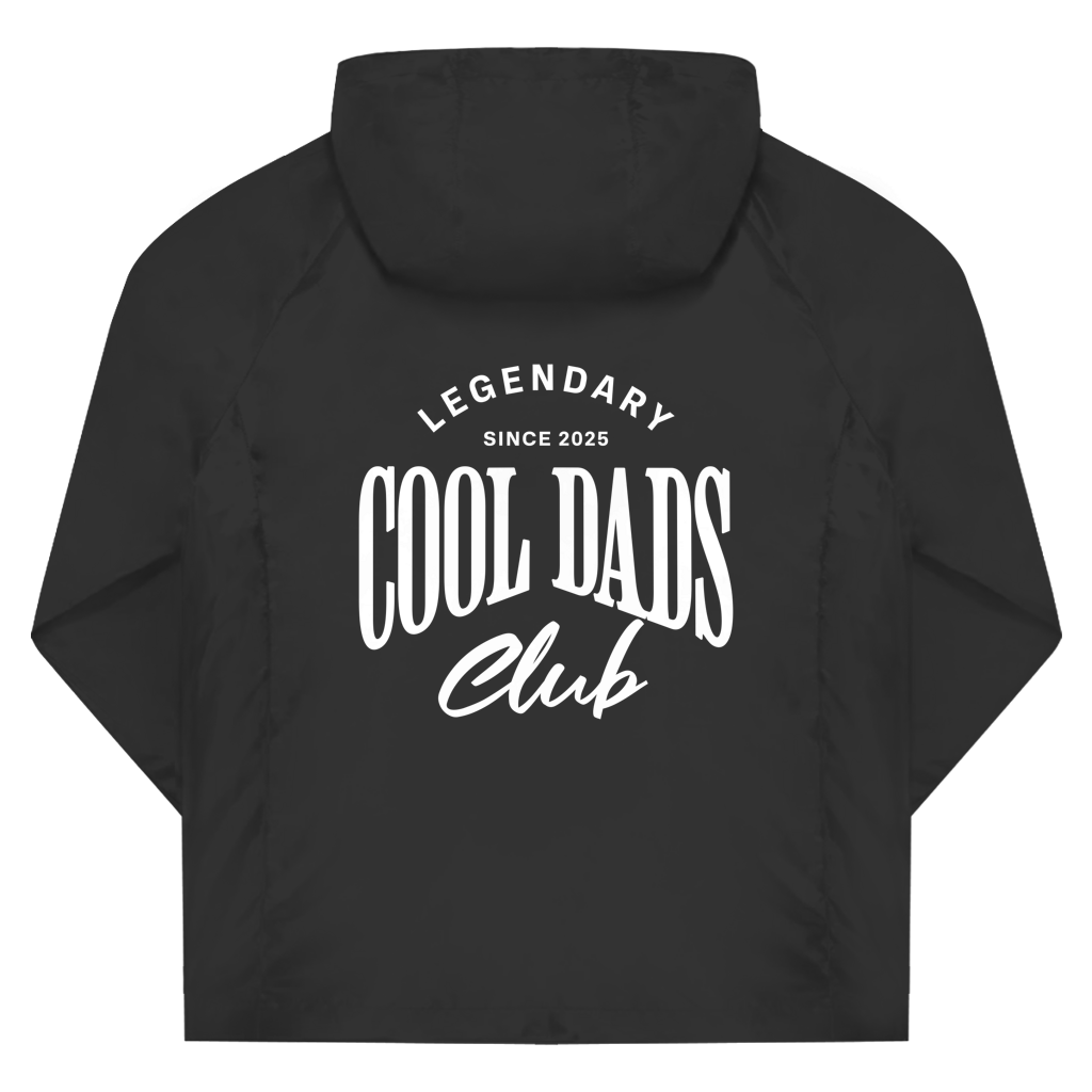 Legendary Cool Dads Club – Black Windbreaker – Streetwear für Väter – Rückenansicht | Vaterstück