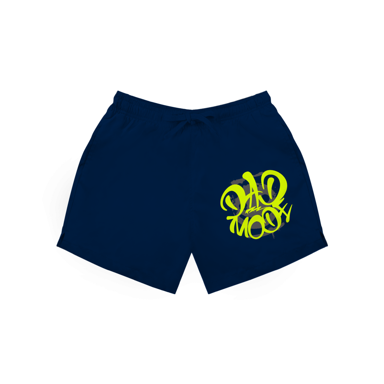 Dad Mode Smile – French Navy Badehose – Streetwear für Väter – Frontansicht | Vaterstück