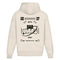 Dad Vibes Only – White Sand Oversize Hoodie – Streetwear für Väter – Rückenansicht | Vaterstück