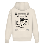 Dad Vibes Only – White Sand Oversize Hoodie – Streetwear für Väter – Rückenansicht | Vaterstück