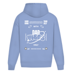Dad Vibes Only – Powder Blue Oversize Hoodie – Streetwear für Väter – Rückenansicht | Vaterstück
