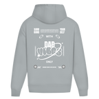 Dad Vibes Only – Light Asphalt Oversize Hoodie – Streetwear für Väter – Rückenansicht | Vaterstück