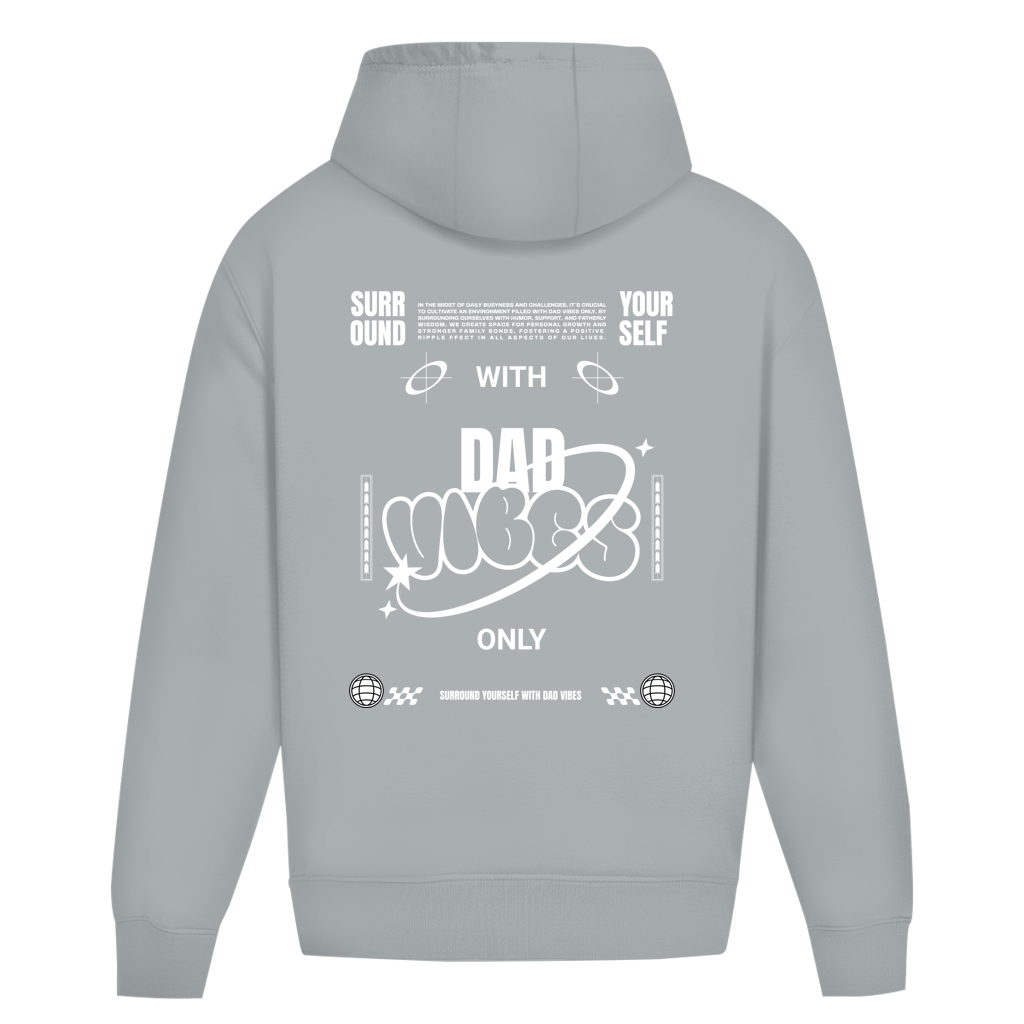 Dad Vibes Only – Light Asphalt Oversize Hoodie – Streetwear für Väter – Rückenansicht | Vaterstück
