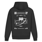 Dad Vibes Only – Black Oversize Hoodie – Streetwear für Väter – Rückenansicht | Vaterstück