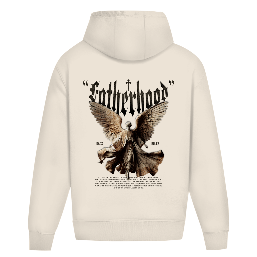 Guardian Legacy – White Sand Oversize Hoodie – Streetwear für Väter – Rückenansicht | Vaterstück