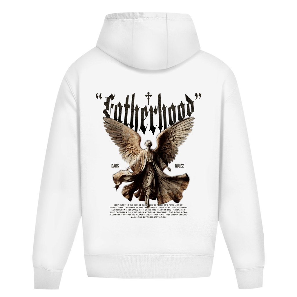 Guardian Legacy – White Oversize Hoodie – Streetwear für Väter – Rückenansicht | Vaterstück