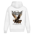 Guardian Legacy – White Oversize Hoodie – Streetwear für Väter – Rückenansicht | Vaterstück