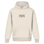 Distorted Outlines – White Sand Oversize Hoodie – Streetwear für Väter – Frontansicht | Vaterstück