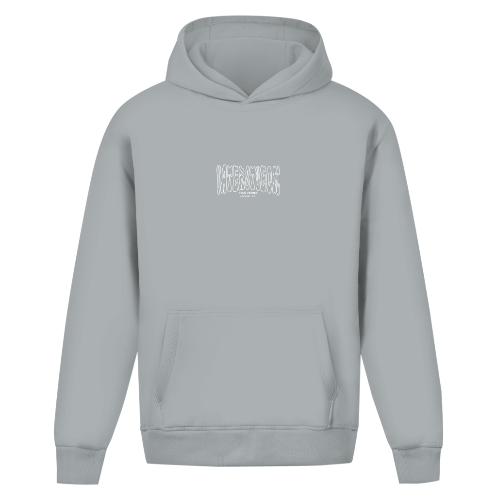 Distorted Outlines – Light Asphalt Oversize Hoodie – Streetwear für Väter – Frontansicht | Vaterstück
