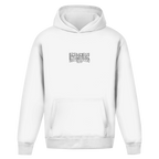 Distorted Outlines – White Oversize Hoodie – Streetwear für Väter – Frontansicht | Vaterstück