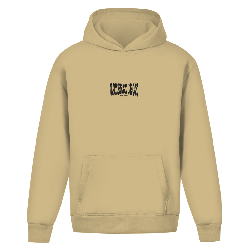 Distorted – Desert Sand Oversize Hoodie – Streetwear für Väter – Frontansicht | Vaterstück